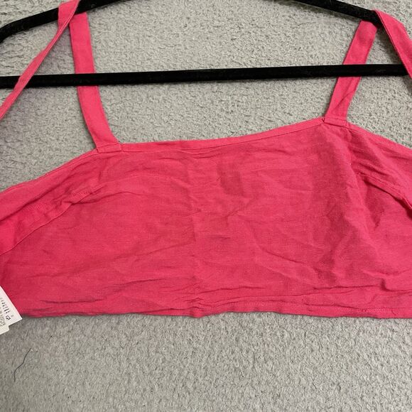 Billabong Island Hopper Top Pink J54UBIS Size Medium Cropped Fit Tie - Picture 9 of 9